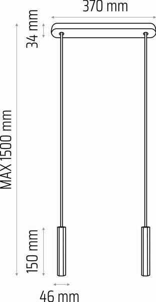 ZÁVĚSNÉ SVÍTIDLO, 37/150 cm - Online Only svítidla, Online Only