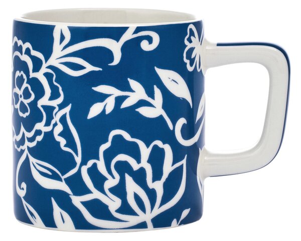 KitchenCraft Espresso šálek La Cafetiere Blu Fiorato, 120 ml modrý LCESP06