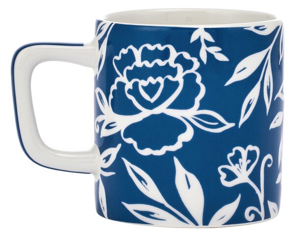 KitchenCraft Espresso šálek La Cafetiere Blu Fiorato, 120 ml modrý LCESP06