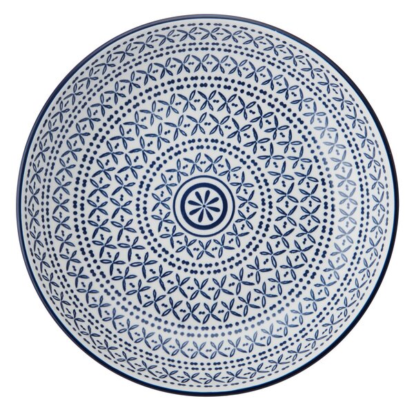 Mikasa Kameninová miska Coupe se žluto-modrým geometrickým vzorem, 21 cm MKPBOWLS43