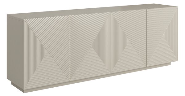 Moderní komoda Asha 200 cm čtyřdveřová - kašmír