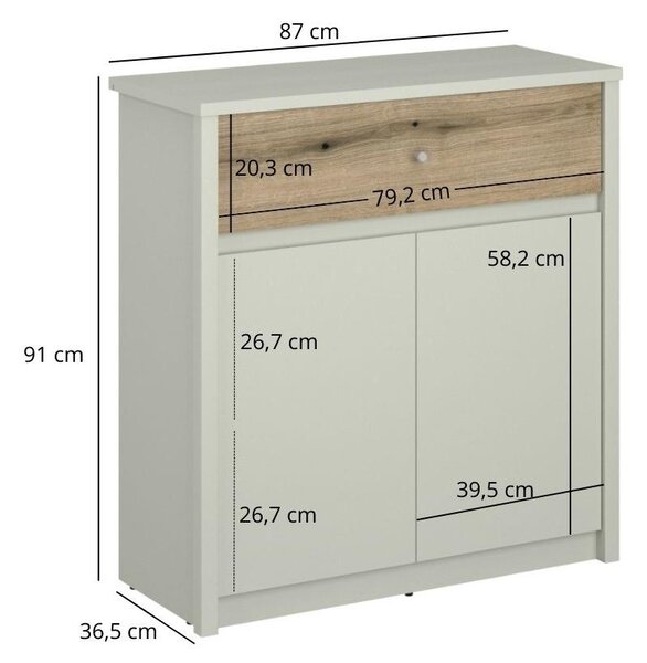 Komoda Kodro 2 (kašmír + dub evoke). Akce -20%
