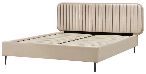 Postel Umělý samet BRIN 160 x 200 cm Taupe
