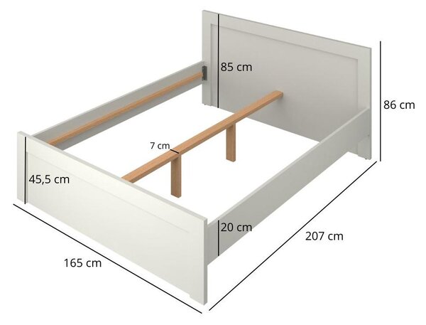 Manželská postel 160 cm Kodro (kašmír + dub evoke) (s roštem)