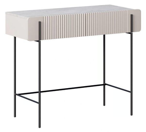Toaletní stolek Malmi 100 cm - kašmírová / crema bianca / černé nožky