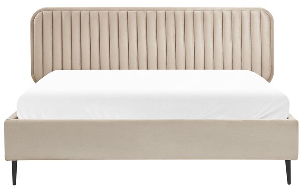 Postel Umělý samet BRIN 160 x 200 cm Taupe