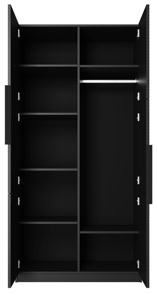 Skříň Asha 100 cm - černý mat / černé kovové úchytky