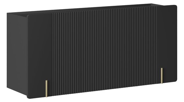 Závěsná komoda Malmi 150 cm třídveřová - černý mat / zlatá