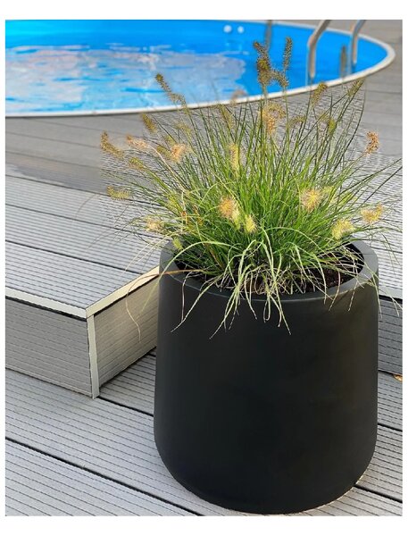 Květináč VEKRA, sklolaminát, výška 40 cm, černá