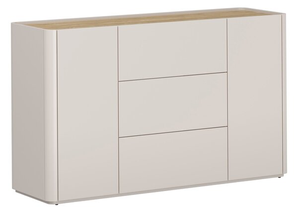 Komoda Elivo 150 cm se zásuvkami - kašmír / olejovaný dub