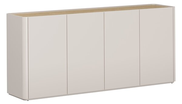 Komoda Elivo 200 cm čtyřdveřová - kašmír / olejovaný dub