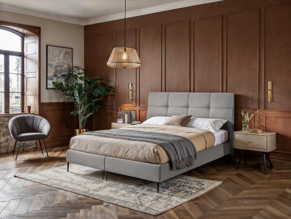 POSTEL BOXSPRING, 140/200 cm, šedá MID.YOU - Online Only postele, Online Only