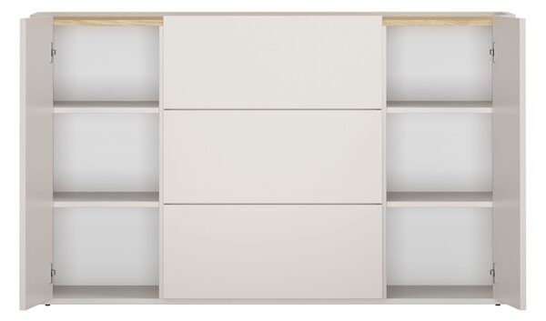 Komoda Elivo 150 cm se zásuvkami - kašmír / olejovaný dub