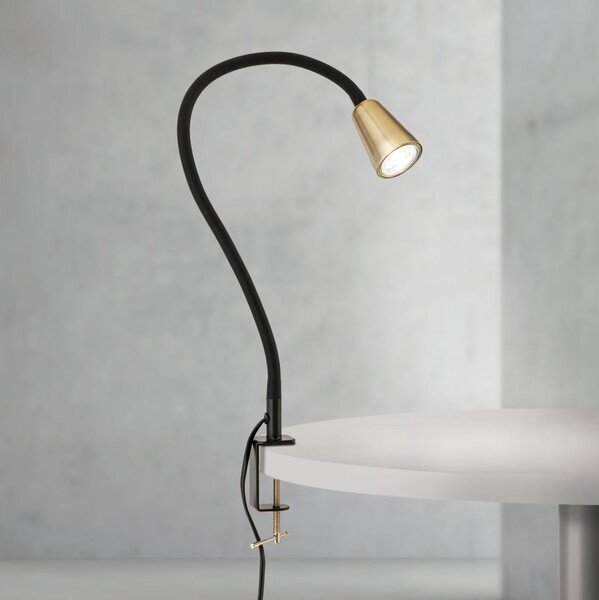 Orion - Flexibilní stolní lampa s klipem DOTTY 1xGU10/10W/230V mosaz/černá