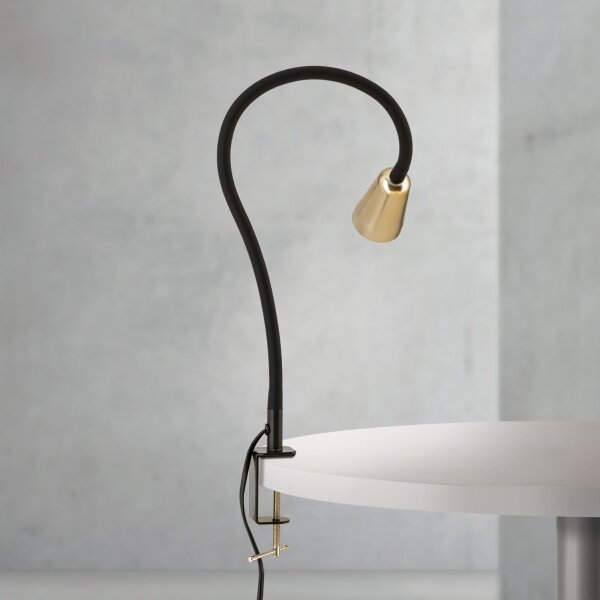 Orion - Flexibilní stolní lampa s klipem DOTTY 1xGU10/10W/230V mosaz/černá