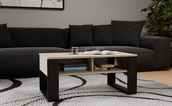 TP Living Konferenční stolek Lawa MODERN 2P dub sonoma/černý