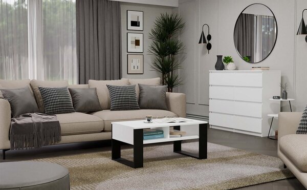 TP Living Konferenční stolek Lawa MODERN 2P bílý/černý