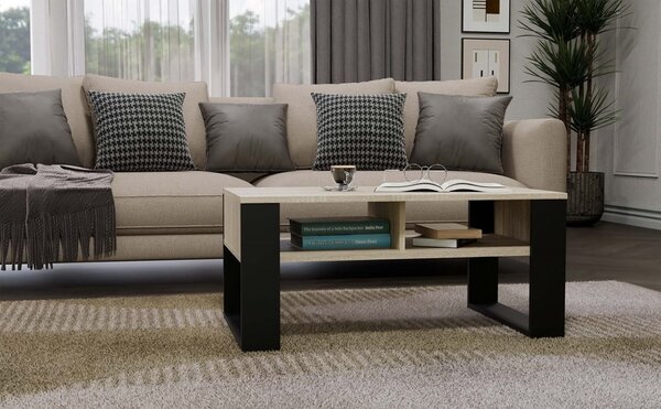 TP Living Konferenční stolek Lawa MODERN 2P dub sonoma/černý