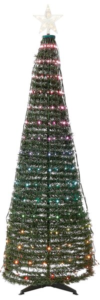 Podlahová vánoční dekorace Smart LED s aplikací SAARLOQ 188 cm Vánoční stromek Zelená