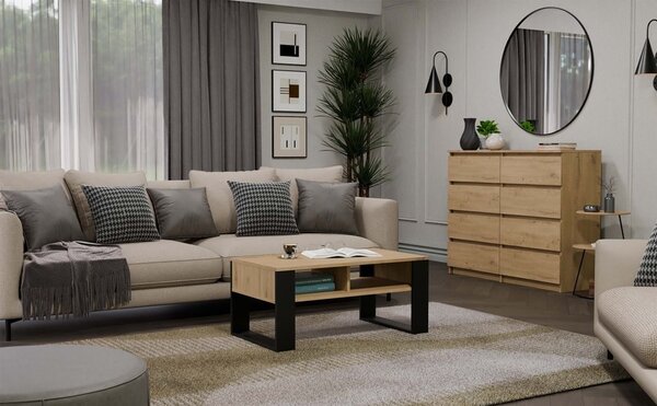 TP Living Konferenční stolek Lawa MODERN 2P dub artisan/černý