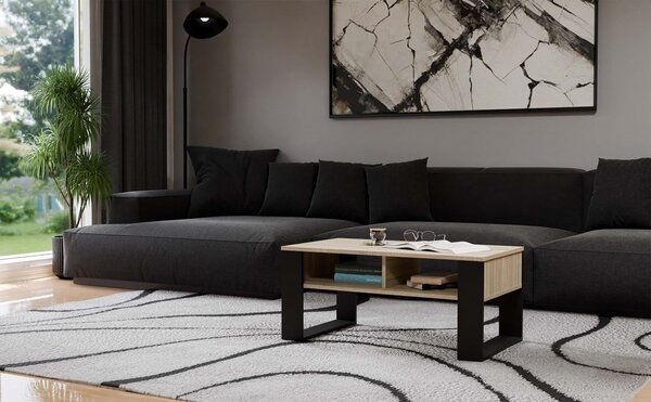 TP Living Konferenční stolek Lawa MODERN 2P dub sonoma/černý