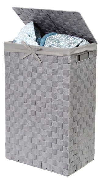 Koš na prádlo s víkem Compactor Stan, 55 L, 25 x 38 x 60 cm, šedý