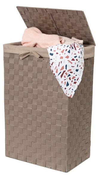 Koš na prádlo s víkem Compactor Stan, 55 L, 25 x 38 x 60 cm, hnědý