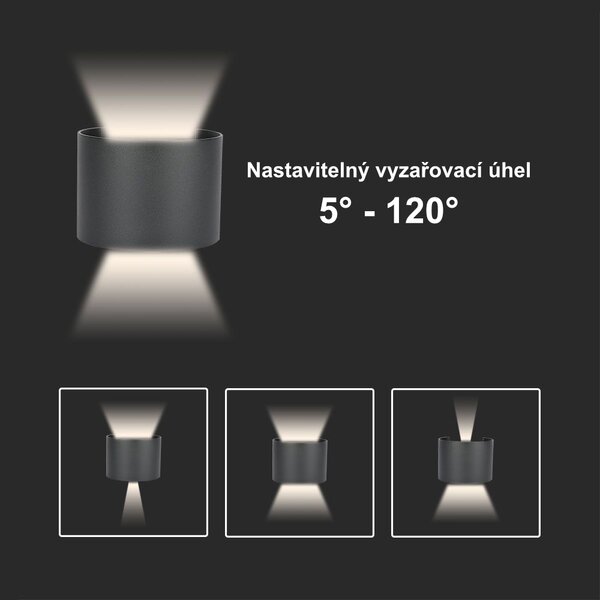 LED Solution Černé fasádní LED svítidlo kulaté 5W IP65 Barva světla: Teplá bílá 217081