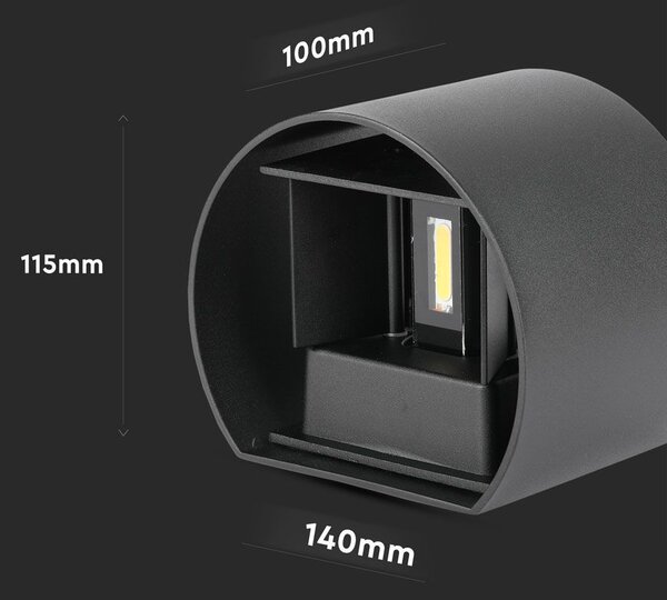 LED Solution Černé fasádní LED svítidlo kulaté 5W IP65 Barva světla: Teplá bílá 217081