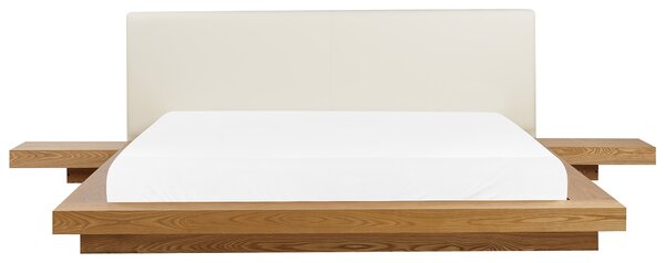 Postel Umělá kůže ZEN 180 x 200 cm Přírodní jasan