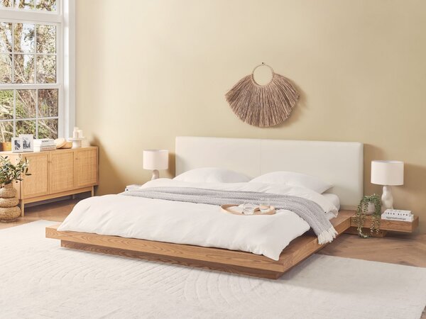 Postel Umělá kůže ZEN 180 x 200 cm Přírodní jasan