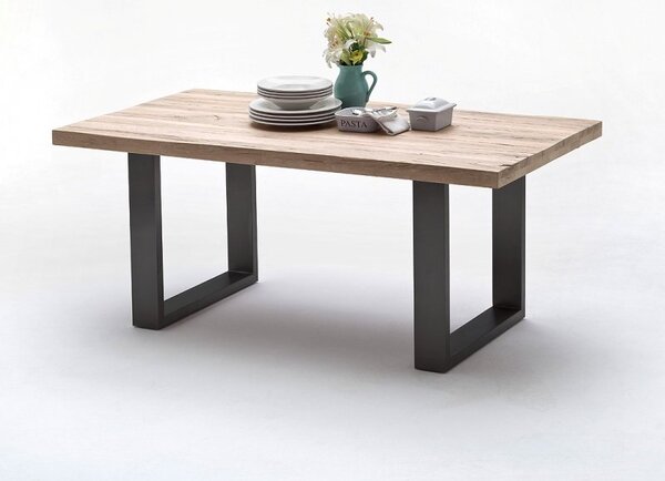Jídelní stůl CASTELLO dub bělený/lak antracit Velikost stolu 180x100