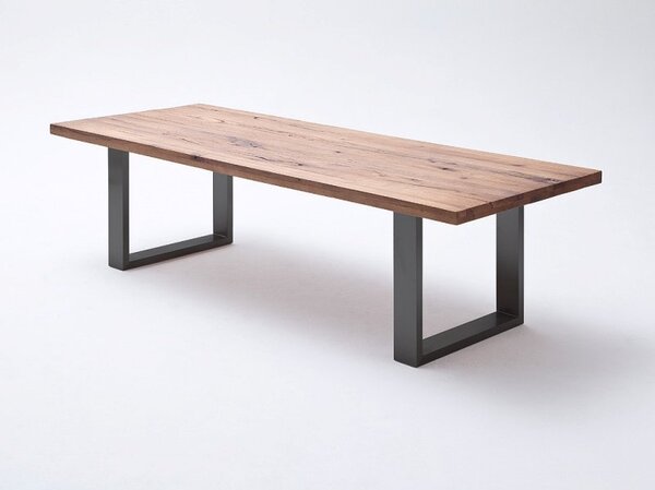 Jídelní stůl CASTELLO tmavý dub bassano masiv/lak antracit Velikost stolu 240x100