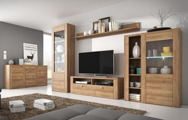 Moderní obývací stěna LARONA dub Riviera světlý