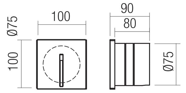 Redo Venkovní LED svítidlo do stěny BAST slot 2,5W, 10x10 cm, IP65 Barva: Antracit, Barva světla: 2700K