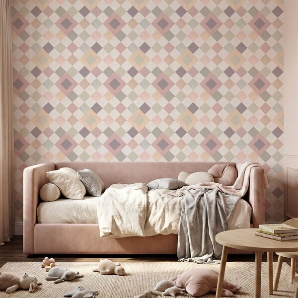 Tapety Pastelové diamanty v teplých odstínech, Tapety abstraktní, a01247 : uwalls.cz