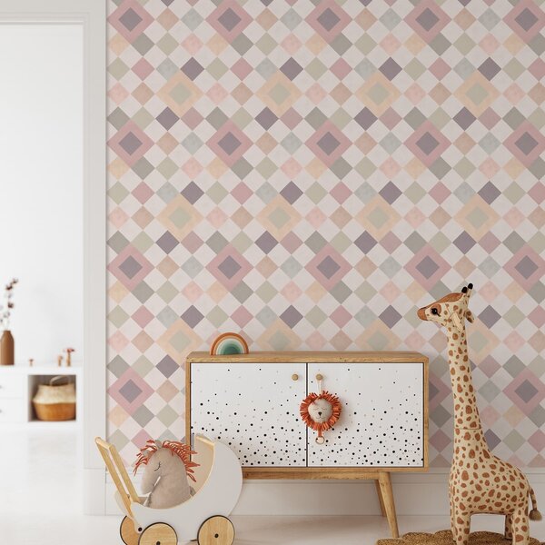 Tapety Pastelové diamanty v teplých odstínech, Tapety abstraktní, a01247 : uwalls.cz