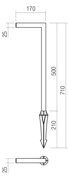 Redo Venkovní LED sloupek ARMIN 7W, v. 710 mm, IP65, 24V Barva: antická mosaz, Barva světla: 3000K
