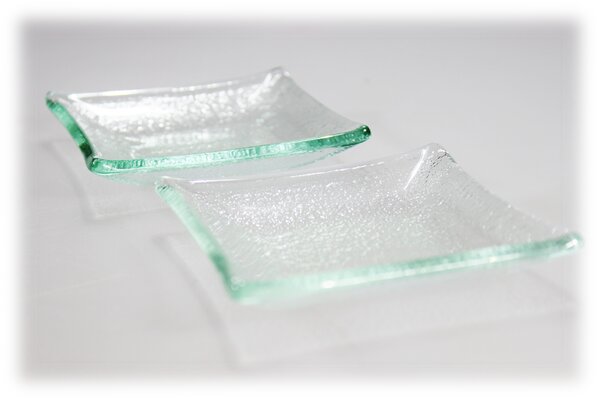 BDK-GLASS Skleněná rautová miska na máslo 9,5x9,5cm - čirá