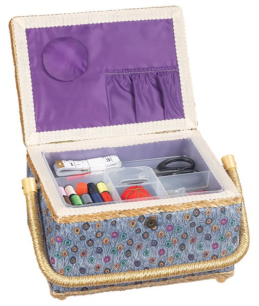 BELLATEX BOX na šití Šedá,Tyrkysová,Oranžová 24x17,5x13 cm
