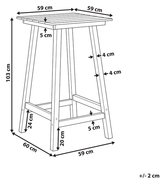 Zahradní barový stůl ADIRONDACK 60 cm 59 cm Syntetický materiál Modrá