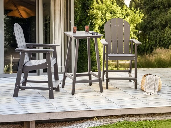 Zahradní barový stůl ADIRONDACK 60 cm 59 cm Syntetický materiál Tmavě šedá