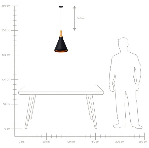 Závěsná lampa MACKENZIE Kov Černá