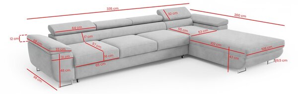 Rozkládací sedací souprava Atila XL - Kronos 15 Varianta: Pravá