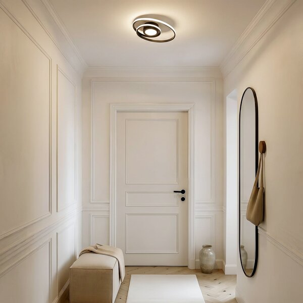 Stropní Lampa Lindby, Thalina, stmívatelné, Černá, Obývací pokoj, Kov, Moderní