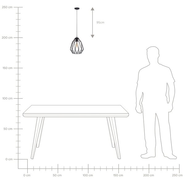 Závěsná lampa MAGRA Kov Černá