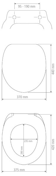 WENKO 21901100-WC sedátko KOS 44x37 cm bílá/stříbrná
