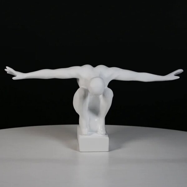 Stolní dekorace 19,5x16x38,5 cm pryskyřice/bílá