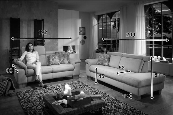 Pohovka LAVA 3 2,5-sed s funkcí relaxu