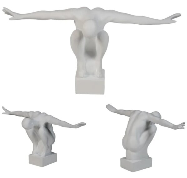 Stolní dekorace 19,5x16x38,5 cm pryskyřice/bílá